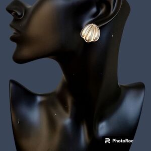 B.A. Ballou Sterling Silver Fan Shell Post Earrings